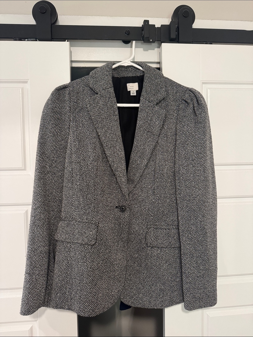 Target Gray Tweed Single-Button Blazer